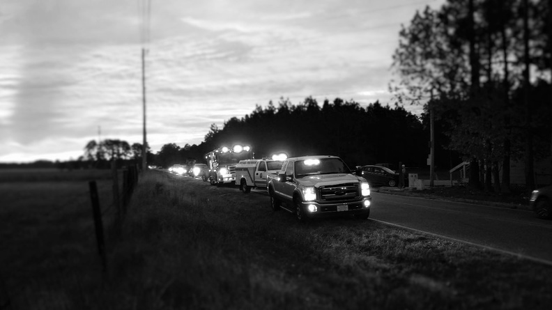 Thursday Morning Wreck, black and white