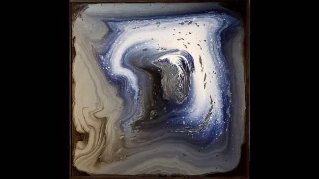 DA68 Acrylic Pour on Davinci Liquid Art Panel 18X18 Using New Pouring Medium with Sandra Lett 053118