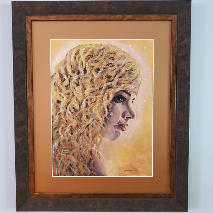 ELISHEVA 20″X24″ She is matted (bronze metallic)  and framed and