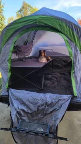 Harley in truck Tent