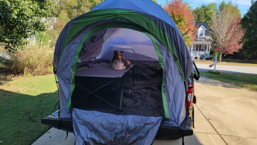 Harley in truck Tent