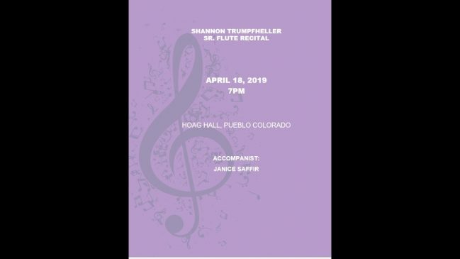 Shannon’s Sr Flute Recital